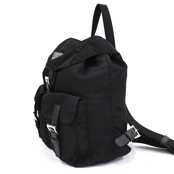 Prada Rucksack Backpack Triangle Plate Triangle Logo Nylon - Picture 2 of 8